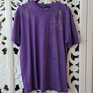 Marcello Sports Turkish Hand Painted T-Shirt size XL Purple NWOT